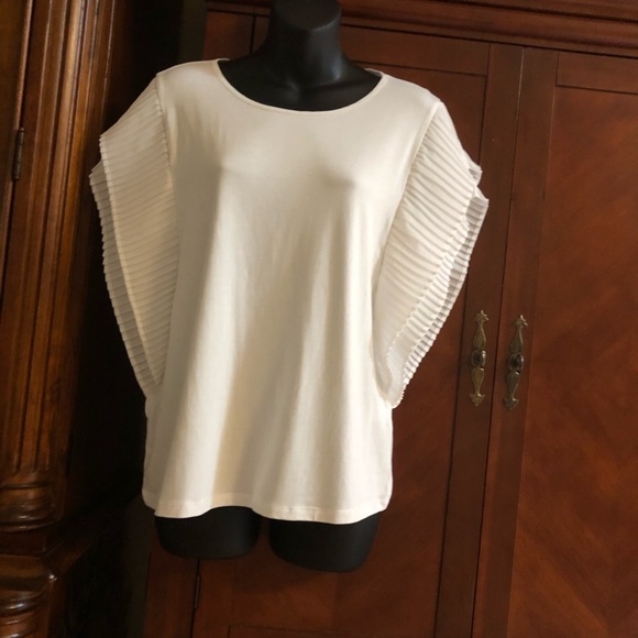 NWT Marc NY size S White Flutter Sleeve Top - Picture 5 of 9
